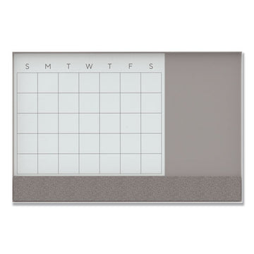 U Brands 3n1 Magnetic Glass Dry Erase Combo Board, 48 X 36, Month View, White Surface And Frame freeshipping - TVN Wholesale